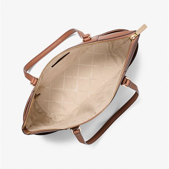 Charlotte Large Saffiano Leather Top-Zip Tote Bag - Picture 2 of 3